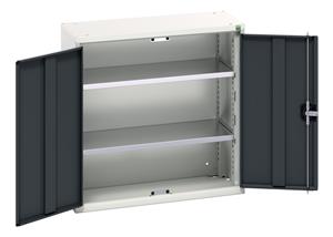 verso wall / shelf cupboard with 2 shelves. WxDxH: 800x350x800mm. RAL 7035/5010 or selected Verso Wall Mounted Cupboards with shelves